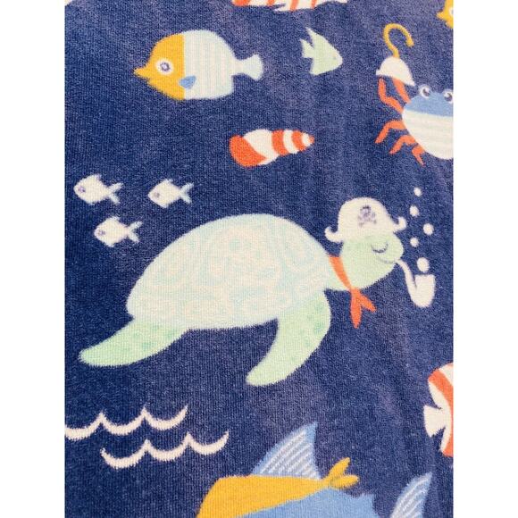 Caro Bath Beach towel Cotton Large Fish Blue Ocean Whale Jellyfish Seaturtle Cra - Picture 5 of 9